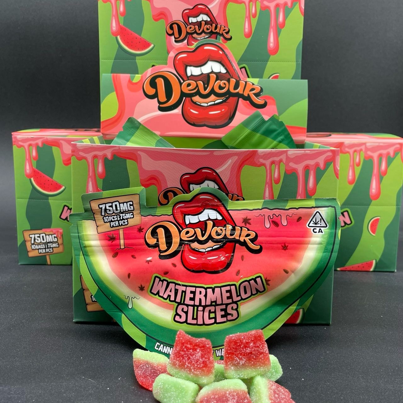 Devour Watermelon Slices 750mg gummies